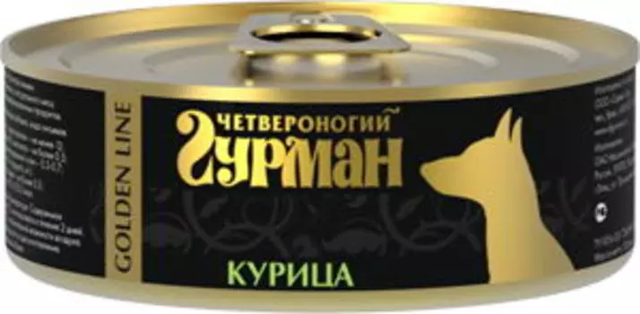 ЧЕТВЕРОНОГИЙ ГУРМАН Курица натуральная в желе Корм влаж.д/собак конс.100г