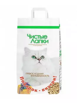 ЧИСТЫЕ ЛАПКИ Наполнитель древесный д/кошек 12л