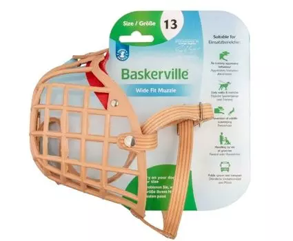 COA Намордник для собак "Baskerville Wide Fit", Size 13, пластик, 4.5х38см (Великобритания)