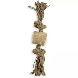 COFFEE WOOD Игрушка для собак "Бочонок на веревке", 25см, M (Вьетнам)