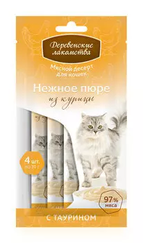 ДЕРЕВЕНСКИЕ ЛАКОМСТВА Нежное пюре из курицы д/кошек 40г