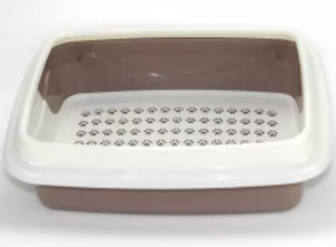 DOGMAN Триплекс Туалет с сеткой и бортом средний д/кошек 44*34*15см