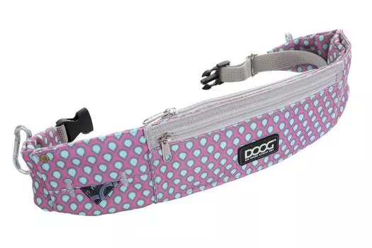 DOOG Сумка на пояс "Walkie Belt", розовая с каплями, 42х10х1.5см (Австралия)