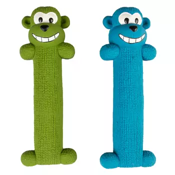 DUVO+ Игрушка для собак латексная "Обезьяна с трещалкой", зелёная, 5.5x4x15.5см (Бельгия)