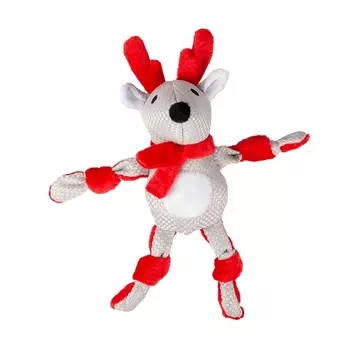 DUVO+ Игрушка для собак мягкая "Новогодний Олень", серый, 31х14х8см (Бельгия)