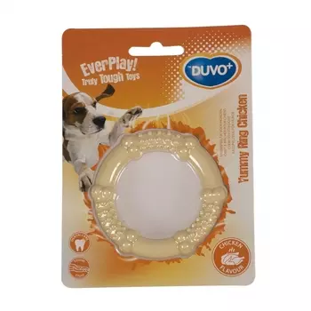 DUVO+ Игрушка для собак с ароматом курицы, "Кольцо", нейлон, бежевая