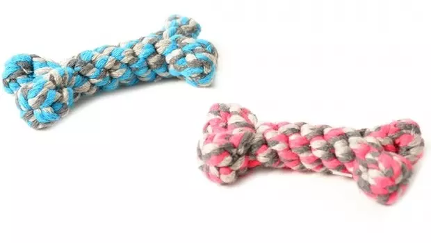 DUVO+ Игрушка для собак веревочная "Кость", оранжевая, 14см (Бельгия)