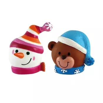 DUVO+ Игрушка для собак виниловая "Снеговик, Мишка", 11x8x9.5см (Бельгия) КОМПЛЕКТ