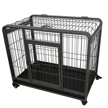 DUVO+ Клетка на колесах для животных до 60кг.,"Heavy Duty Crate", две двери, 123х75х81см, чёрная