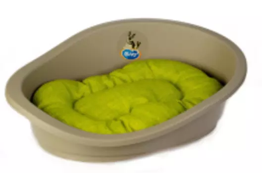 DUVO+ Лежак для собак пластиковый с подушкой "Соня-I", коричнево-зеленый, 50х35х16cм (Бельгия)!