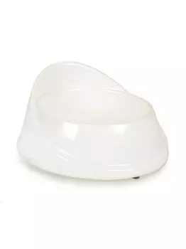 DUVO+ Миска для животных с высокой задней стенкой "Глосси", белая, 13см/450мл (Бельгия)