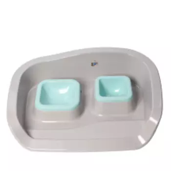 DUVO+ Миски пластиковые на подставке, "Twice&Nice", серо-зелёный, 48x38x12см (Бельгия)!