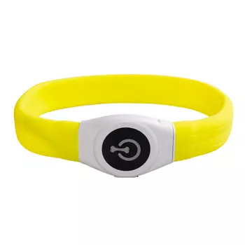 DUVO+ Ошейник для собак силиконовый, светящийся, жёлтый, 65x2.5x1см (Бельгия)