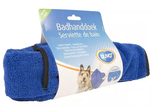 DUVO+ Полотенце для животных из микрофибры, синее, 100х70см (Бельгия)