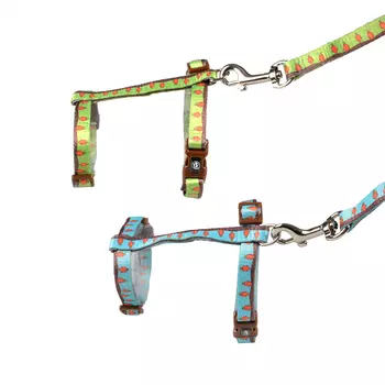 DUVO+ Шлейка для кроликов "Морковки", голубая, 27-45см, 120см (Бельгия)