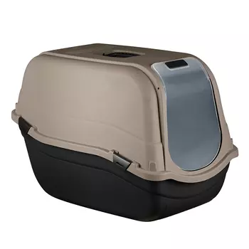 DUVO+ Туалет для кошек закрытый "Ромео Макси", коричнево-чёрный, 44x65x46см (Бельгия)