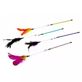 EBI Игрушка для кошек Удочка - дразнилка "Rozie", жёлтая, 60см (Нидерланды)