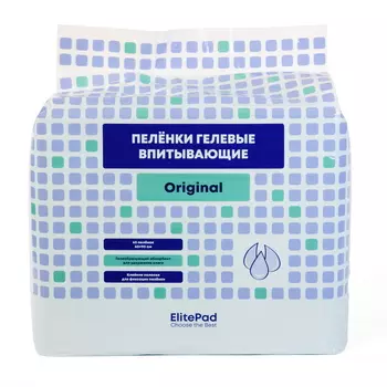 ELITEPAD Пелёнки одноразовые, гелевые "Original", 60х90см, 40 шт/уп