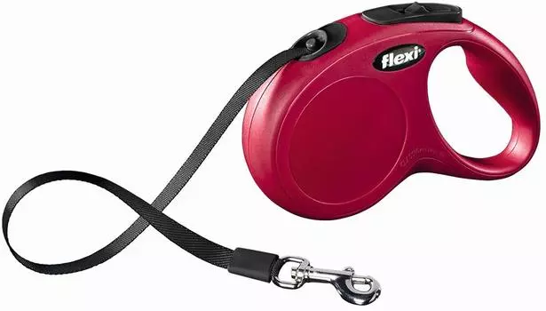 FLEXI New Classic Mini Поводок-рулетка красная лента 3м