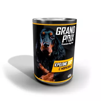 GRAND PRIX Корм влаж.кролик с морковью в соусе д/собак конс.400г