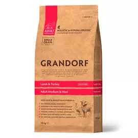 GRANDORF Med&Maxi Adult Lamb/Turkey Корм сух.ягненок,индейка д/собак средних и крупных пород 3кг