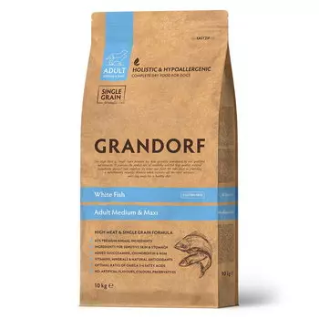 GRANDORF Med&Maxi Adult White Fish корм сух.белая рыба д/собак средних и крупных пород 3кг