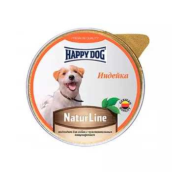 HAPPY DOG Natur Line Корм влаж.индейка паштет д/собак 125г
