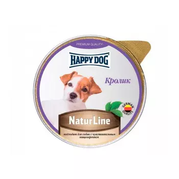 HAPPY DOG Natur Line Корм влаж.кролик паштет д/собак 125г