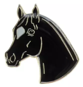HappyROSS Значок металлический "Лошадь со звездой", чёрный, 24х22мм (Германия)