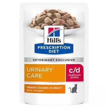 HILLS Diet C/D Urinary Stress Корм влаж.диет.курица проф.МКБ при стрессе д/кошек пауч 85г