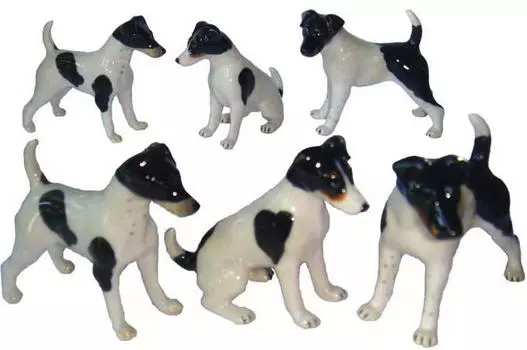 KLIMA Собака "Фокстерьер короткошерстный", белый с черным, 6см (Франция)