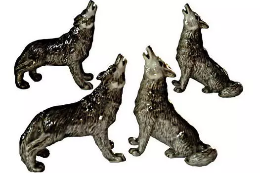 KLIMA Волк воющий, серый, 7см (Франция)