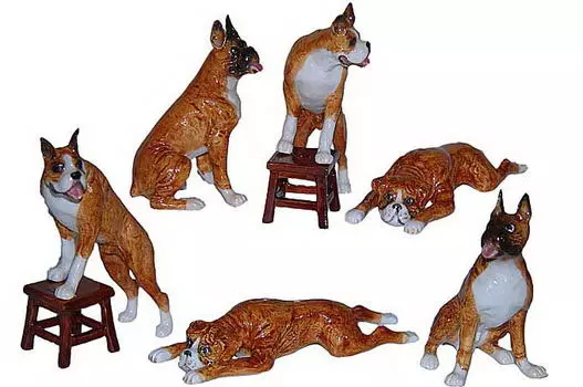 KLIMA Собака "Боксер", рыжий с белым, 9см (Франция)