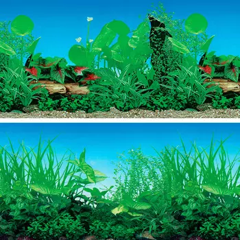 LAGUNA Фон Прибрежные заросли/Зеленый микс д/аквариума 300*600мм