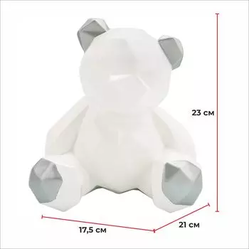 Манекен медведя AFELLOW "Sean", бело-серый, 21х17.5х23см