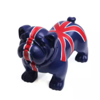 Манекен собаки AFELLOW "Английский бульдог Taz-3", синий с британским флагом, 41.5х20х31см
