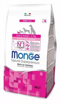 MONGE Dog Extra Small Корм сух.курица д/щенков мини пород 800г