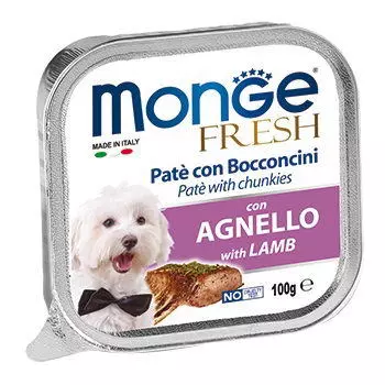 MONGE Dog Fresh Корм влаж.ягненок д/собак ламистер 100 г