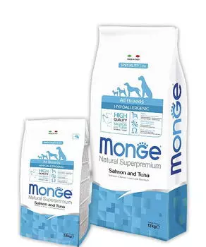 Monge Speciality Line Hypoallergenic Корм сух.лосось с тунцом д/собак 2,5кг