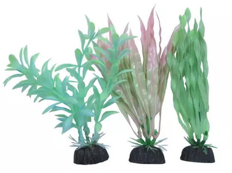 PENN-PLAX Aqua-Plants Растение с грузом зел./светящееся 10см упаковка 6шт