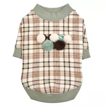 PINKAHOLIC Кофта для собак утеплённая "Aline", мятная в клетку, L (Южная Корея)