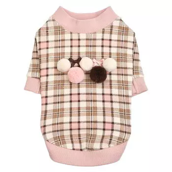 PINKAHOLIC Кофта для собак утеплённая "Aline", розовая в клетку, L (Южная Корея)!