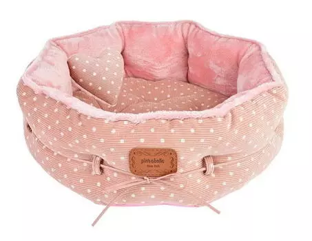 PINKAHOLIC Лежак для собак круглый "Desarae", розовый, 44х42х17см (Южная Корея)
