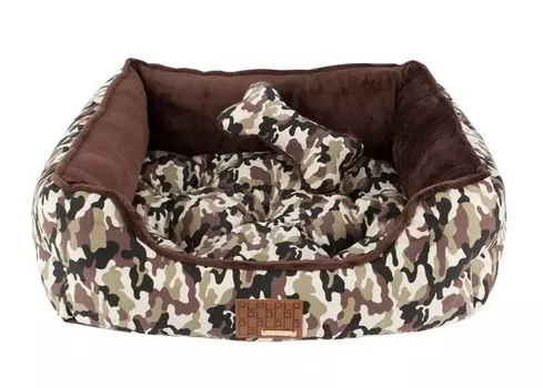 PINKAHOLIC Лежак для собак "Legend Square", коричневый камуфляж, 52х48х18см