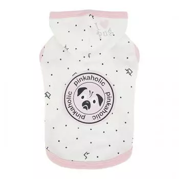 PINKAHOLIC Толстовка для собак с капюшоном "Royal Pug", белая, M (Южная Корея)!