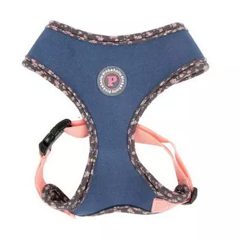 PINKAHOLIC Шлейка для собак "Vafara", джинса с коричневым кантом, M (Южная Корея)!