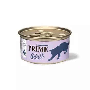 PRIME Adult Корм влаж.курица/ягненок паштет д/кошек конс.75г