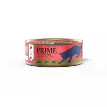 PRIME MEAT Adult Корм влаж.курица с креветкой филе в желе, д/кошек конс.100г