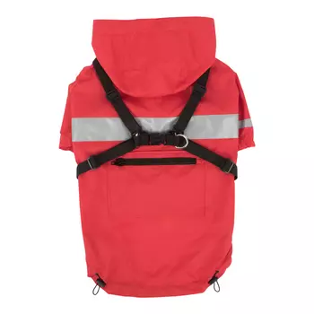 PUPPIA Дождевик для собак с капюшоном и шлейкой "Wilderness", красный, XXL (Южная Корея)!