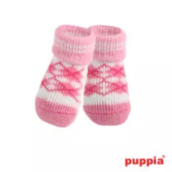 PUPPIA Носки для собак "Argyle", розовые с ромбами, S (Южная Корея)